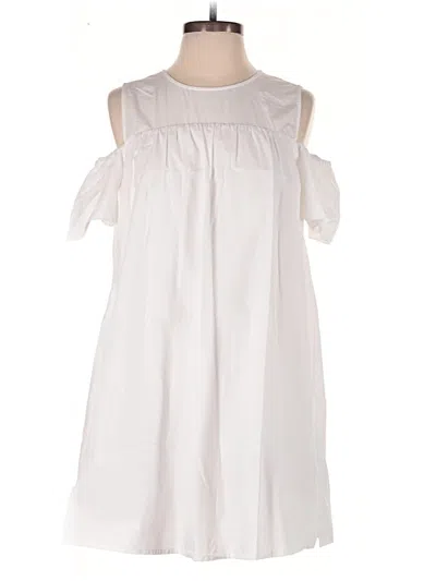Pre-owned Zara Basic Casual Dress In White