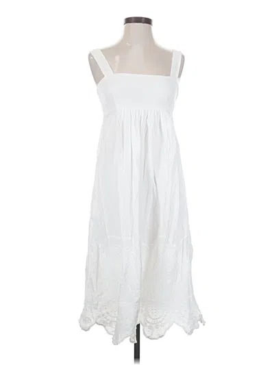 Pre-owned Zara Basic Casual Dress In White