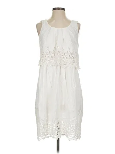 Pre-owned Zara Basic Casual Dress In White