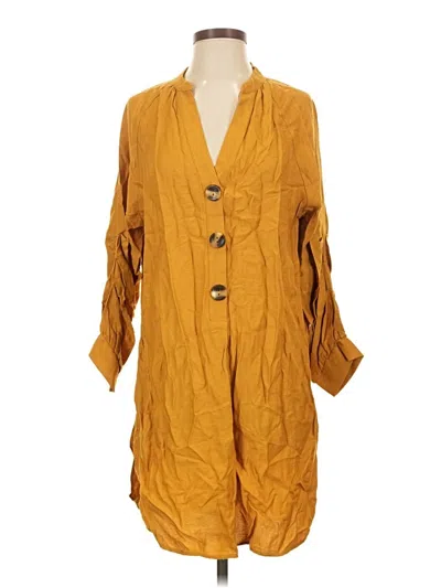 Pre-owned Zara Basic Casual Dress In Yellow