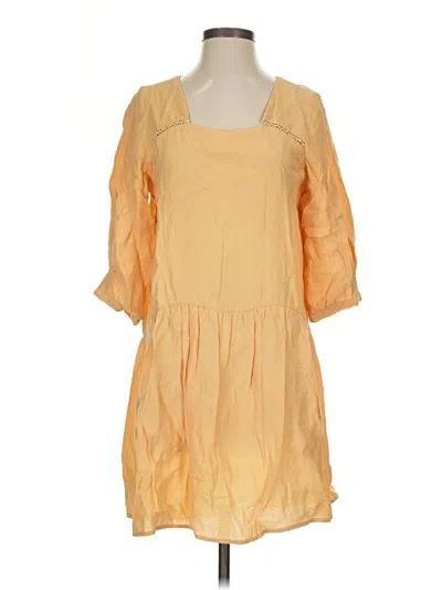 Pre-owned Zara Basic Casual Dress In Yellow