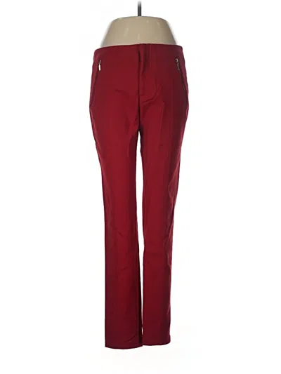 Pre-owned Zara Basic Casual Pants In Burgundy