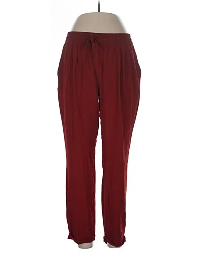 Pre-owned Zara Basic Casual Pants In Burgundy