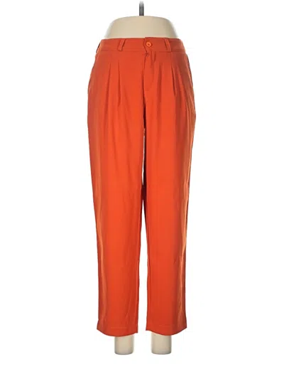 Pre-owned Zara Basic Casual Pants In Orange