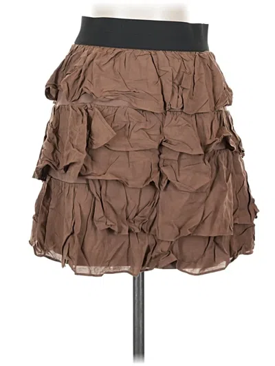 Pre-owned Zara Basic Casual Skirt In Brown