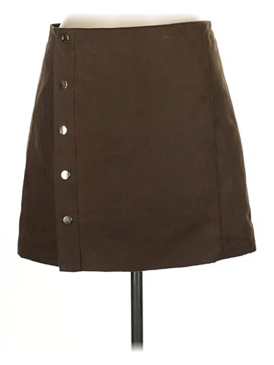 Pre-owned Zara Basic Casual Skirt In Brown
