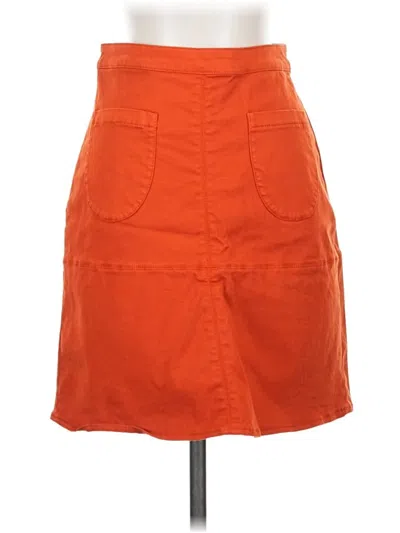 Pre-owned Zara Basic Casual Skirt In Orange