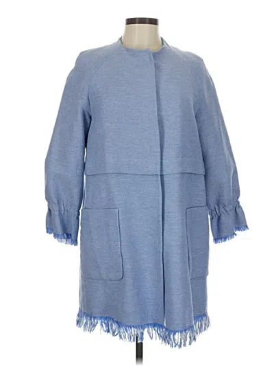 Pre-owned Zara Basic Coat In Blue
