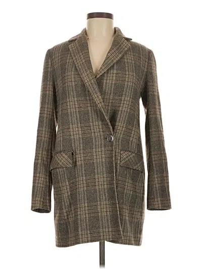 Pre-owned Zara Basic Coat In Brown