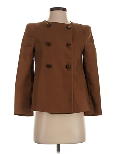 Pre-owned Zara Basic Coat In Brown