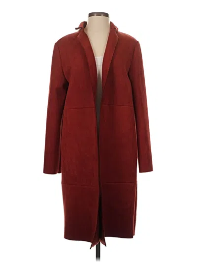 Pre-owned Zara Basic Coat In Burgundy