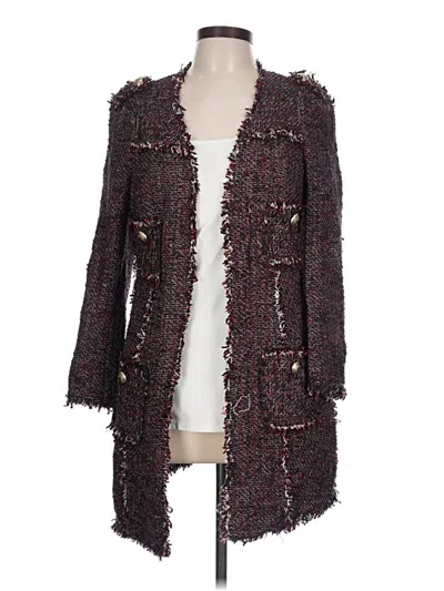 Pre-owned Zara Basic Coat In Burgundy