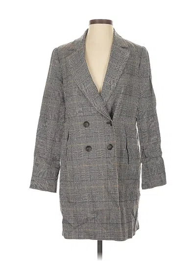 Pre-owned Zara Basic Coat In Gray
