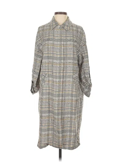 Pre-owned Zara Basic Coat In Gray