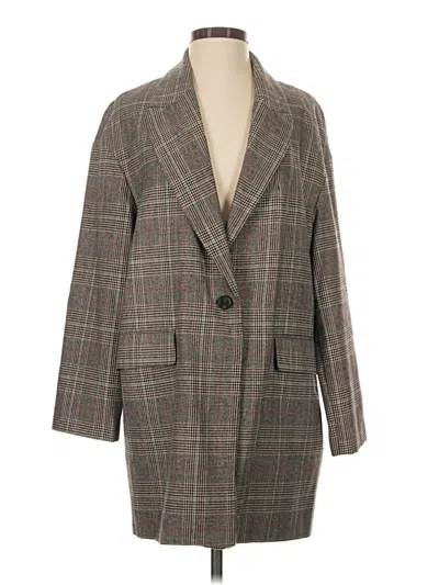 Pre-owned Zara Basic Coat In Gray