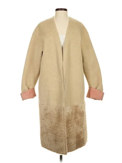 Pre-owned Zara Basic Coat In Tan