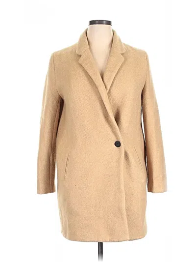 Pre-owned Zara Basic Coat In Tan