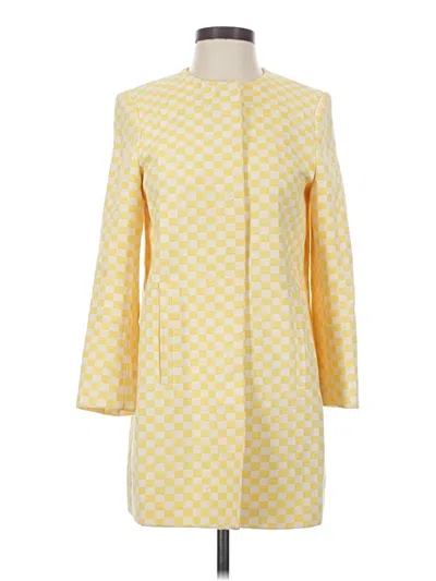 Pre-owned Zara Basic Coat In Yellow