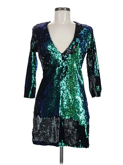 Pre-owned Zara Basic Cocktail Dress In Blue