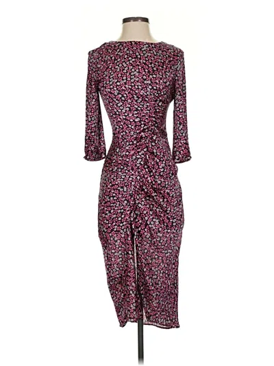 Pre-owned Zara Basic Cocktail Dress In Burgundy