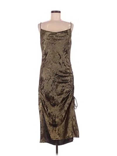 Pre-owned Zara Basic Cocktail Dress In Gold
