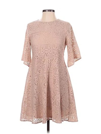 Pre-owned Zara Basic Cocktail Dress In Tan
