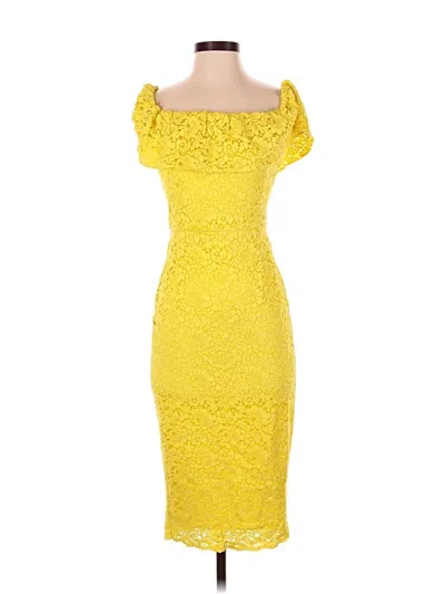 Pre-owned Zara Basic Cocktail Dress In Yellow