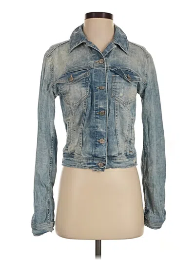 Pre-owned Zara Basic Denim Jacket In Blue