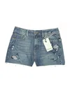 Zara Basic Denim Shorts In Blue