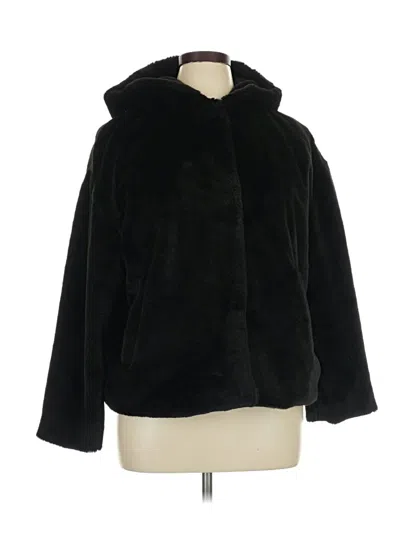 Pre-owned Zara Basic Faux Fur Jacket In Black