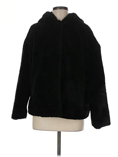 Pre-owned Zara Basic Faux Fur Jacket In Black