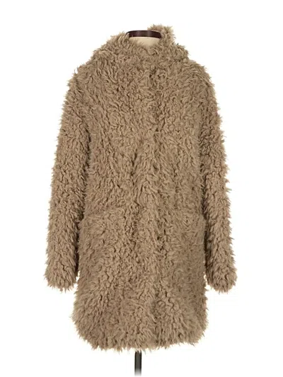 Pre-owned Zara Basic Faux Fur Jacket In Brown