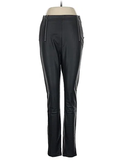 Pre-owned Zara Basic Faux Leather Pants In Black