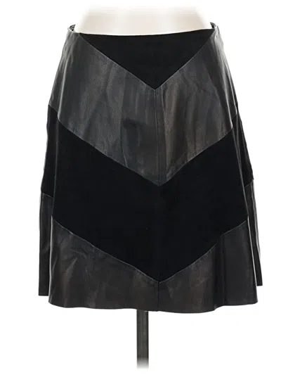 Pre-owned Zara Basic Faux Leather Skirt In Black