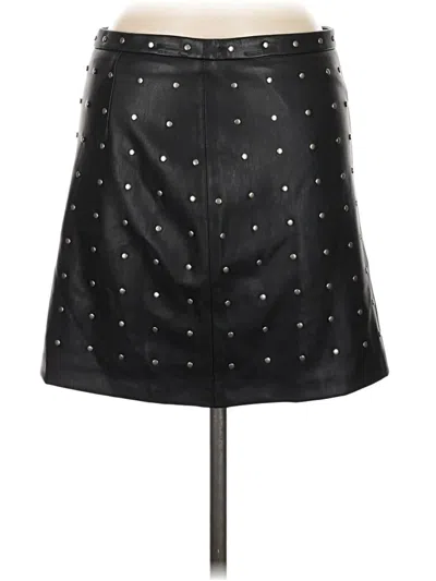 Pre-owned Zara Basic Faux Leather Skirt In Black