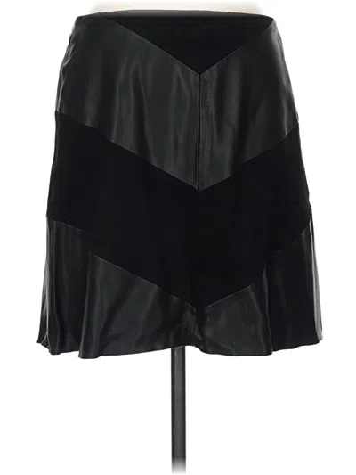 Pre-owned Zara Basic Faux Leather Skirt In Black