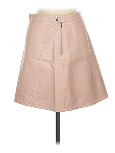 Pre-owned Zara Basic Faux Leather Skirt In Brown