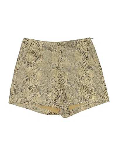 Pre-owned Zara Basic Faux Leather Skirt In Gold