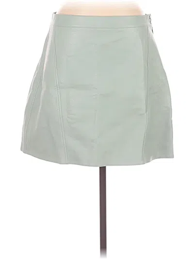 Pre-owned Zara Basic Faux Leather Skirt In Green