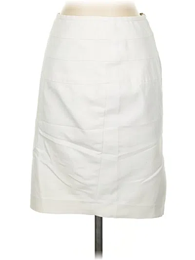 Pre-owned Zara Basic Faux Leather Skirt In White