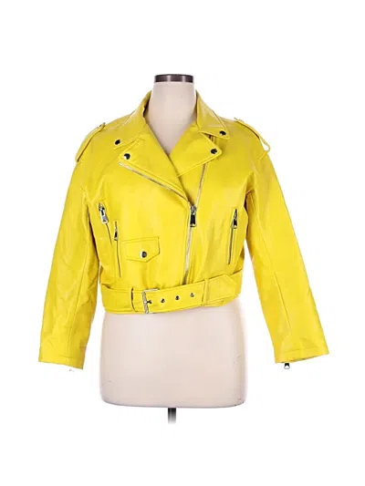 Pre-owned Zara Basic Jacket In Yellow