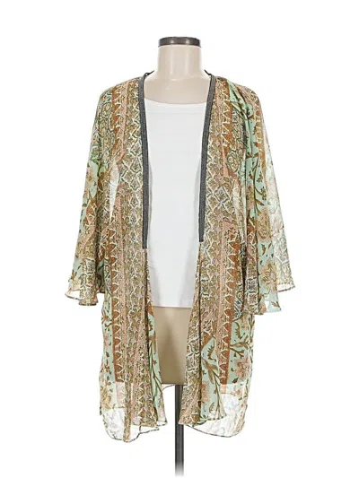 Pre-owned Zara Basic Kimono In Green