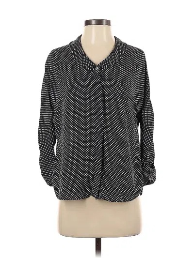 Pre-owned Zara Basic Long Sleeve Blouse In Black
