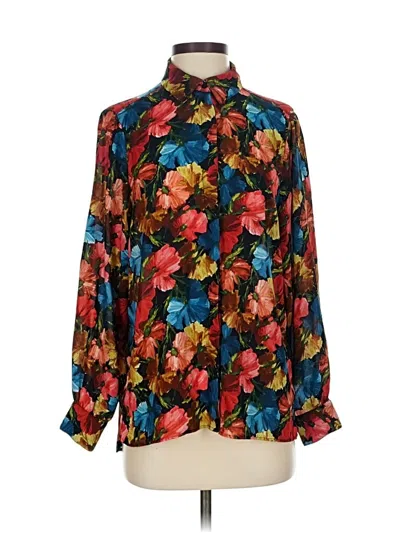 Pre-owned Zara Basic Long Sleeve Blouse In Black