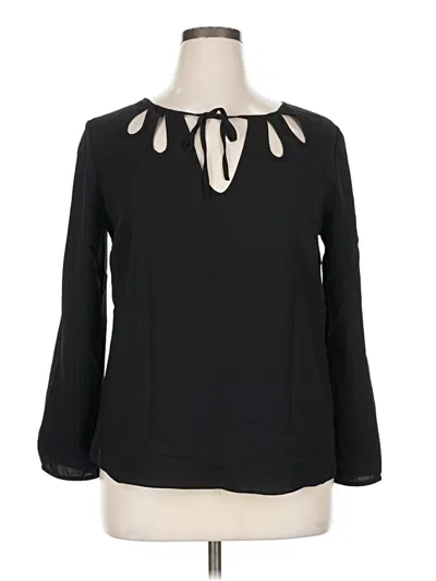 Pre-owned Zara Basic Long Sleeve Blouse In Black