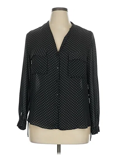 Pre-owned Zara Basic Long Sleeve Blouse In Black