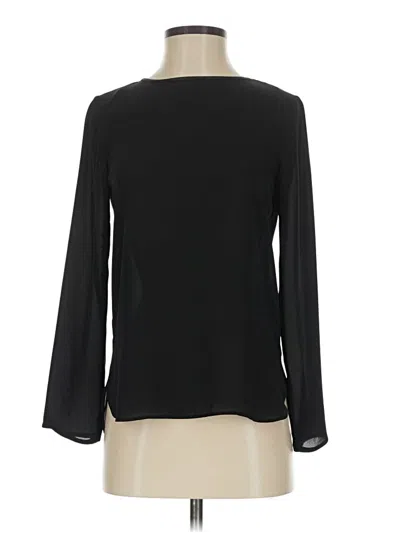 Pre-owned Zara Basic Long Sleeve Blouse In Black