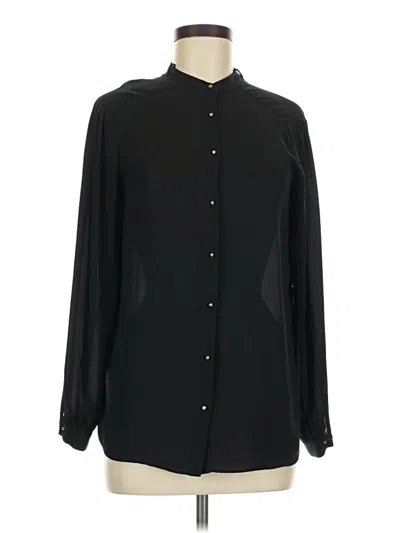 Pre-owned Zara Basic Long Sleeve Blouse In Black