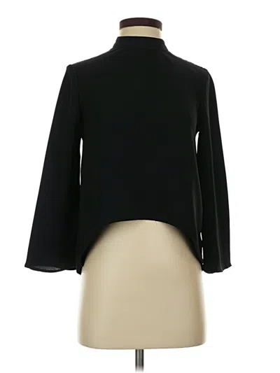 Pre-owned Zara Basic Long Sleeve Blouse In Black