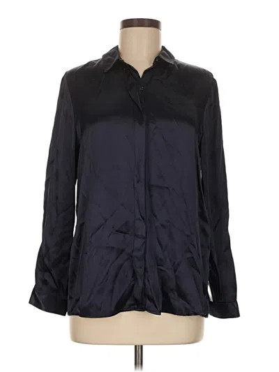 Zara Basic Long Sleeve Blouse In Black